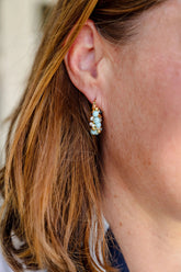 Hoop Earring, Light Blue Earring, Delicate Earring, Pretty Earring